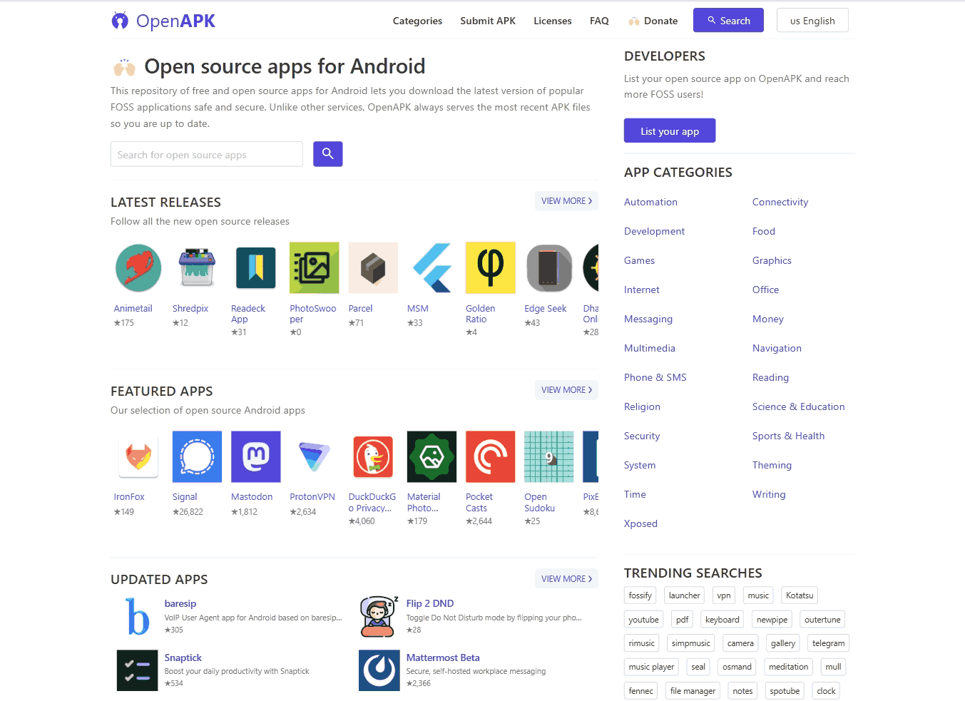 OpenAPK:Android开源应用与游戏精选平台,提供直接下载链接,方便用户快速获取应用